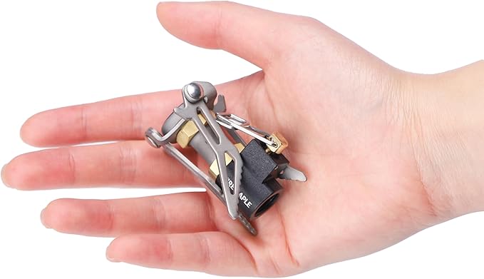 Fire-Maple FMS-300T Ultralight Titanium Backpacking Camping Gas Stove | 2600W Pocket Backpacking Cooking Folding Burner | Outdoor Trekking Hiking Fishing (Black)