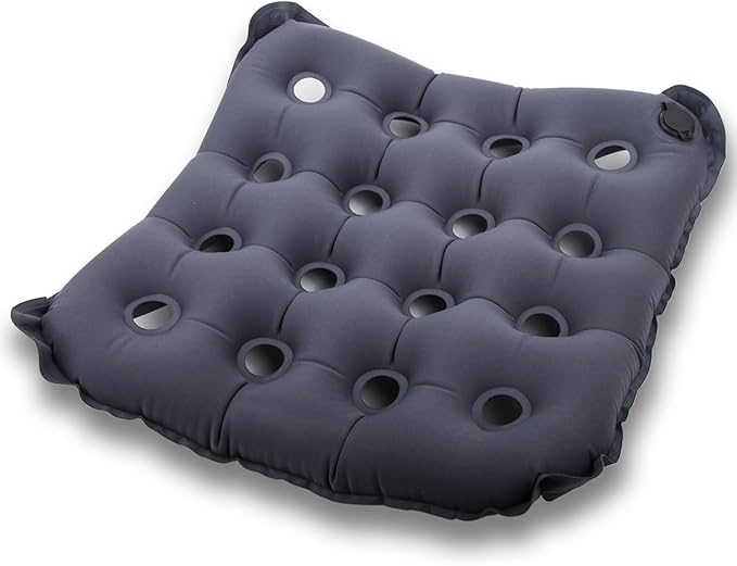 Inflatable Seat Cushion, Portable Air Seat Chair Cushions for Pressure Relief Breathable Waffle Square Seat Pad for Home Car Wheelchairs Office Chairs and Airplanes (1 Pack)