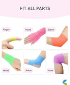 FriCARE Self Adhesive Bandage Wrap, Medical Tape in First Aid Kit, Cohesive Bandages for Wounds Sport Vet, 2 Inches X 5 Yards 16 Rolls, Glowing