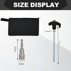 8 Pack Screw in Tent Stakes Heavy Duty,8 Inch Ground Anchors Screw in,Metal Stakes with Hex Head Driver,Camping Tent Accessories.(Black)