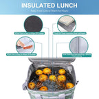 iknoe Large Cooler Bag Collapsible, 15L Insulated Bags, Leakproof Lunch Cooler Tote with Multi-Pockets for Adult, Insulated Lunch Box for Beach, Picnic, Work, Green Wave 24-Can