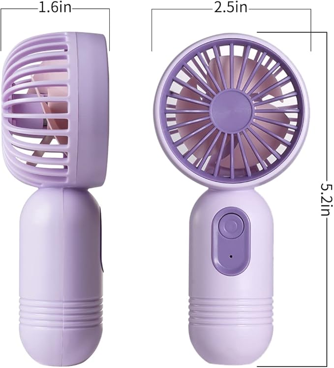 Mini Portable Fan 6 Pack, Cute Handheld Fan Battery Operated Lightweight Small Personal Fans with 3 Speeds and USB Rechargeable Eyelash Fans for Women Men Office Outdoor Travel Camping