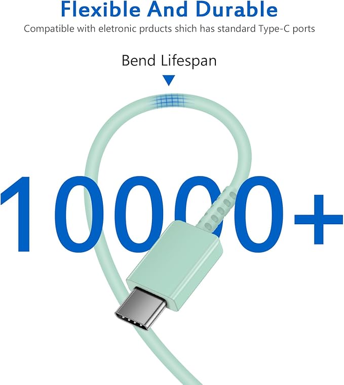Type C Charger Fast Charging for iPhone 17 16 15,10FT USB C Samsung Chargers Block 25W Super Fast Chargers for Samsung Galaxy S25/S24 S23/iPhone Air/17/17 Pro Max/iPhone 16/16 Pro Max/15 Pro(Green)