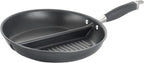 Anolon Advanced Hard Anodized Nonstick Divided Grill / Griddle Pan / Skillet - 12.5 Inch, Gray