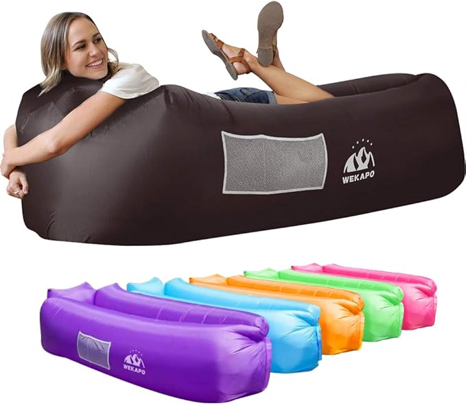 WEKAPO Inflatable Sun Lounger, Air Sofa, Hammock, Portable, Waterproof and Leak-Proof, Ideal for Backyard, Beach, Travel, Camping, Picnics and Music Festivals