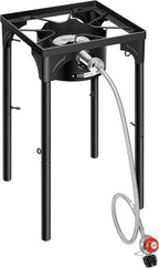 VIVOHOME 100,000 BTU Single Burner Propane Gas Stove, Portable Outdoor Camping Stove with Adjustable Legs, High-Power Cooking Stove for Camping, Backpacking, Backyard, Tailgating