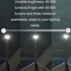 Telescopic Collapsible Camping Light - 800 Lumens, IP65 Waterproof, Remote Control, Magnetic Base, USB Rechargeable - Adjustable Height 47-192cm for Outdoor Hiking, Camping & Emergency Use