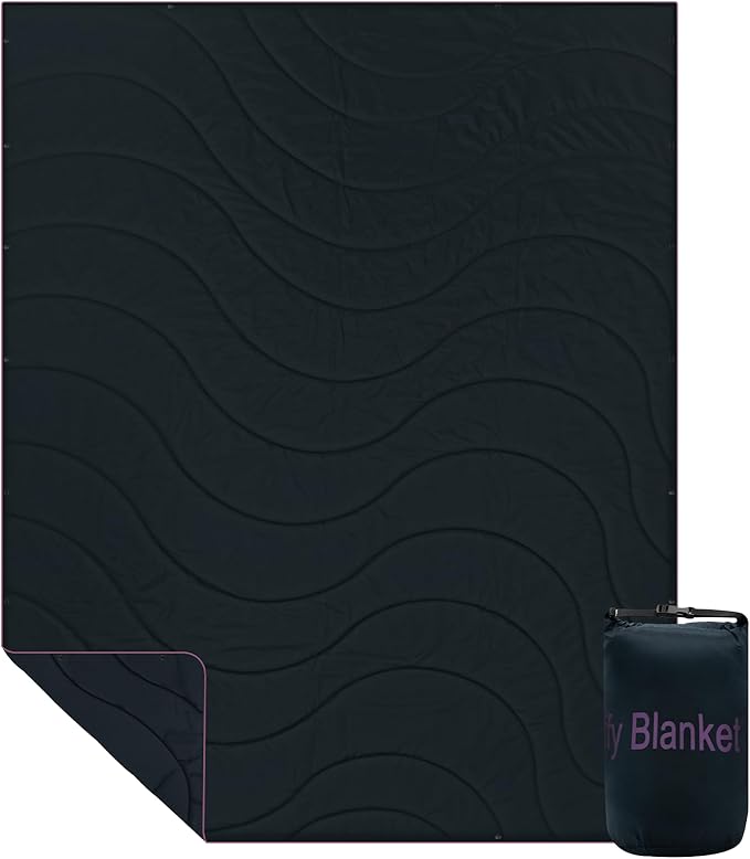 Camping Blanket, Packable Lightweight Down Alternative Puffy Camping Picnic Outdoor Blankets Warm Waterproof Hammock Top Quilt for Sleeping Travel Stadium Hiking Indoor Cold Weather 55"x78.8"