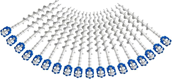 Homeon Wheels 18 Pcs Camping Ground Anchors Aluminum Screw Heavy Duty Metal Non-Rust Cast Tent Anchors for Securing Animals, Tent, Canopies, Sheds, Swing Sets, Car Ports, Trampoline