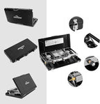 Camping Stove, 3 Burners Propane Portable Camp Stove with Regulator, Push-Button Instant Ignition, Adjustable Burners & Wind Guards for Car BBQ Picnics Outdoor Cooking (BLACK-20400 BTUs)