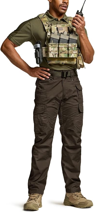 CQR Men's Tactical Pants, Water Resistant Ripstop Cargo Pants, Lightweight EDC Work Hiking Pants, Outdoor Apparel