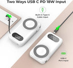 Magnetic Portable Charger 26800mAh for iPhone 16/15/14/13/12 with Built-in Cables，6-in-1 Wireless Power Bank with iWatch Charger and Compatible with Samsung, Android Phones, AirPods(White)