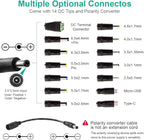 Universal Power Supply 3V~24V 3A 72W Adjustable Variable 3V 5V 6V 9V 12V 15V 18V 20V 24V AC/DC Adapter Charger, 100V-240V AC to DC Converter with 14 Tips and Polarity Converter