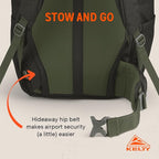 Kelty | Redwing Traveler Backpacks, Travel Pack for Adventure Travel | Burnt Olive & Black