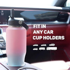32oz Water Bottle with Powder Coated, Fit in Any Car Cup Holder, Water Bottle with Straw Lids, Stainless Steel Insulated Water Flask Double Wall Leak-proof BPA Free to Keep Cold&Hot