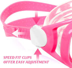 Kids Swim Goggles Snorkel Diving Mask for Boys Girls Ages 5-15, Two-Color Anti-Fog Swimming Goggles with Nose Cover