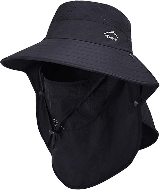 Sun Hat for Men Women with Neck Flap,UPF 50+ UV Protective Hiking Fishing Hats,Wide Brim Sun Hat for Women&Men