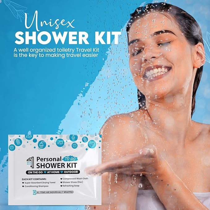 Compact Personal Shower Kit To-Go– Your Hygiene Companion for Travel, Gym, and Outdoor Adventures (100)