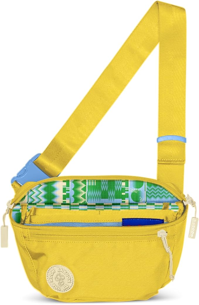 Baboon to the Moon Fanny Pack - Trendy, Compact, Water-Repellent Waist Bag in Multiple Colors and Sizes for Men and Women (Amber, Full Size (3L))