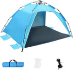 Pop Up Camping Tent, 4-6 Person, Dark Green, Waterproof Dome Tent with Rainfly, 84 x 36 x 48 inches, 10 Minute Setup (Beach Tent)