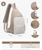 LOVEVOOK Sling Backpack for Women, Convertible Crossbody, Small Diaper Bag, Water-Resistant Hiking Daypack, Travel Shoulder Chest Bag