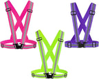 Reflective Vest Running Gear 3Pack, Adjustable Safety Vests High Visible Reflective Belt Straps