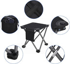 Roptat Camping Stool,Portable Folding Compact Lightweight Stool Seat for Camping Fishing Hiking Gardening Outdoor Walking Backpacking Travelling and Beach with Carry Bag (Black)