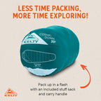 Kelty Cosmic 20 Down Mummy Sleeping Bag for Backpacking, Campers, 550 Fill Power, Recycled Fabrics with PFAS-Free DWR, Designed in Sunny Colorado,