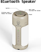 Rechargeable Camping Lantern with Bluetooth Speaker, 10000mAh, Portable LED Flashlight, Folding Lanterns, IP54 Waterproof, 4 Mode Stepless dimming, Power Outage Lantern for Home