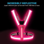 LED Reflective Vest Safety Gear, Light Up Vest for Night Walking Cycling, High Visibility Running Vest with Reflective Strips