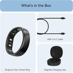 RingConn Gen 2, World’s First Smart Ring with Sleep Apnea Monitoring, No APP Subscription, 12-Day Battery Life, Stress/Heart Rate/Women's Health Tracker, Android & iOS Compatible (Black, Size 8)