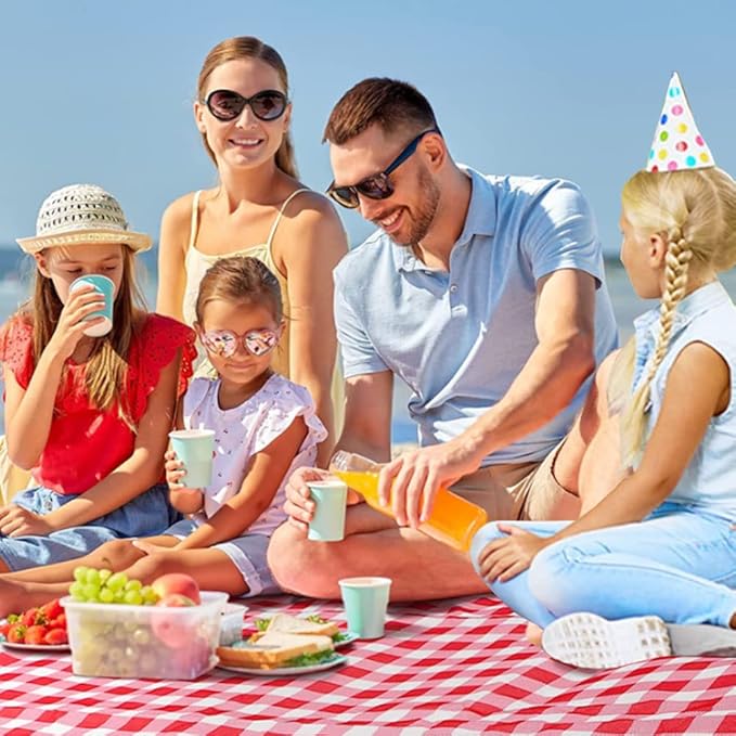 Extra Large Picnic Blanket Beach Blankets, Outdoor Foldable Waterproof Sand Mat for Beach Camping Hiking Travel Family Concerts Grass Park Music Festival Lawn Mats (Red, 80x80inch)