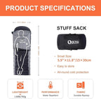 Ultralight Down Sleeping Bag for Adults - 600 Fill Power, Cold Weather, Backpacking, Camping, Hiking