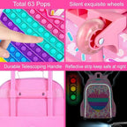 5Pcs Kids Luggage for Girls, Rolling Travel Carry on Suitcase for Toddler Children with Wheels(Pink)