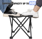 KABOER 2 Pack Folding Camping Stool Portable Outdoor Camping Chair for Fishing BBQ Hiking Gardening and Beach,Travel with Carry Bag(Grey)