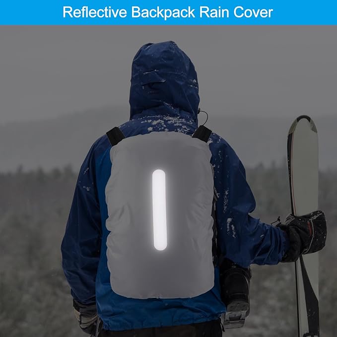 PATIKIL Waterproof Backpack Rain Cover, Non-Slip Backpack Cover with Vertical Reflective Strap Stay Dry for Hiking, Camping, Hunting