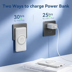 Magnetic 10000mAh Portable Charger for iWatch & iPhone, 22.5W USB C Fast Charging Wireless Power Bank Built-in Cables and Wall Plug, External Travel Battery Pack Compatible with iOS Android Devices