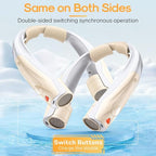 Hands-Free Portable Neck Fans - 6000mAh High Capacity Battery, USB Dual Port Fast Charging, Ultra-Quiet 6 Speeds Cooling Air, 360° Airflow for Outdoor, Indoor, Office, Travel - Beige