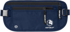 VENTURE 4TH Money Belt for Travel – Slim Hidden Under-Clothes RFID Blocking Anti-Theft Passport Holder & Travel Wallet Pouch for Men & Women to Protect Cash, Cards & Documents (Navy Blue)