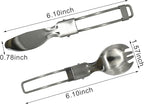 4Pcs Folding Camping Utensils Set Portable 18/10(304) Stainless Steel Flatware include Dishwasher Safe Spoon Fork Knife for Picnic Travel Hiking Backpacking