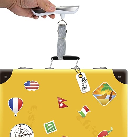 Digital Luggage Weight Scale with Tape Measure Portable Electronic Travel Luggage Scale for Suitcase Weighing to 50kg for Travel and Shipping