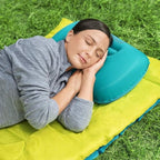 Camping Travel Pillow-Compressible,Ultralight Inflatable,Compact, Comfortable, Ergonomic Inflating Pillows for Neck & Lumbar Support While Camp, Hiking, Backpacking (Blue+Orange 2pcs)