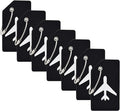 7 Pack Silicone Luggage Tag Baggage Handbag Travel Bag Tags with Name ID Card Perfect to Quickly Spot Luggage Suitcases (Black)