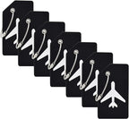 7 Pack Silicone Luggage Tag Baggage Handbag Travel Bag Tags with Name ID Card Perfect to Quickly Spot Luggage Suitcases (Black)