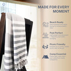 Cotton Turkish Beach Towel with Towels Oversized 36"x72" Pool Absorbent Extra Large Quick Dry Sand Travel Towel (Mélange Drift, 2 Pack)