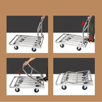Heavy Duty Foldable Platform Truck Cart - Stainless Steel Utility Trolley for Moving, Luggage Transport, and Easy Storage 50 * 70
