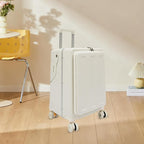Kid Ride-On Suitcase, 22-Inch Carry-On Luggage with Front Opening, 4 Swivel Wheels, Supports 143 lbs, Portable Kids Travel Trolley for Airplane & Toddler Trips