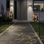 Stargarden Solar Lantern, 2 Pack Decorative Lanterns Outdoor Waterproof Solar Lights Outdoor, Hollow Out Hummingbird Pattern Hanging Lanterns for Yard ,Copper