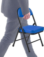 Mini Padded Folding Chairs, Garage Stool, Portable Camping Chair with Cushion, Lightweight Lawn Chair, for Outdoor Sports Events, Patio, Fishing, Hiking, Hunting, Picnic, Beach (Blue)