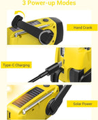 Esky Emergency Hand Crank Radio with 3 LED Flashlight, AM/FM/NOAA Portable Weather Radio with 2000mAh Power Bank Phone Charger, Solar Powered USB Charged Radio for Indoor Outdoor Camping, SOS Alarm